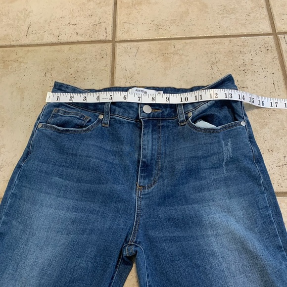 JustFab Distressed Dark Wash Skinny Jeans - Size 29 - Picture 4 of 6